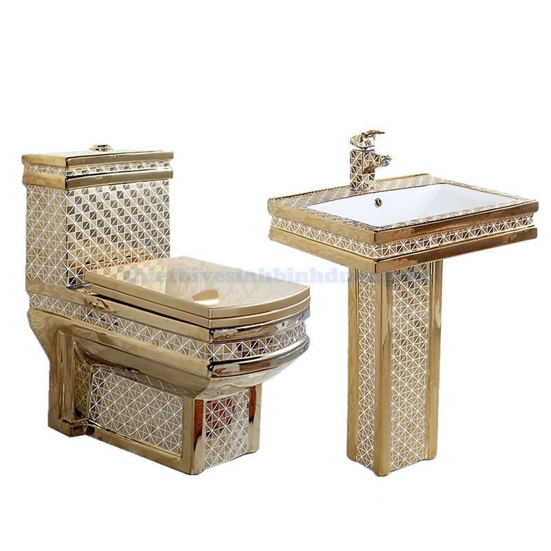 Bồn cầu mạ vàng cao cấp TL G2001